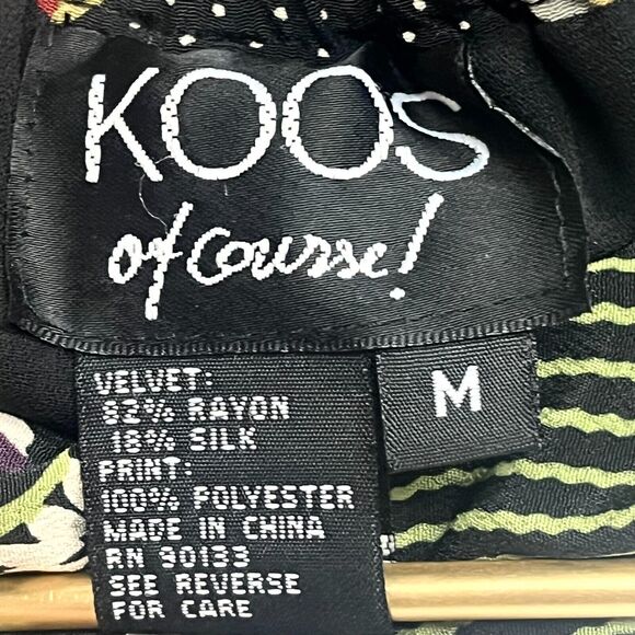 Vtg Koos of Course y2K Women Velvety Stretchy Skirt Medium Boho Patch Pattern - Picture 6 of 6